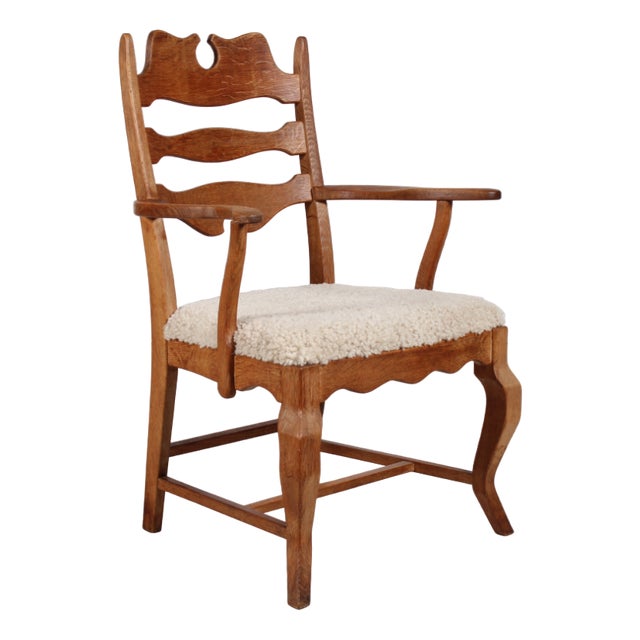 Danish Razor Blade Armchair in Oak by Henning Kjærnulf, 1970s For Sale