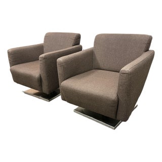 Dellarobbia Regis Swivel Lounge Armchairs, Pair For Sale