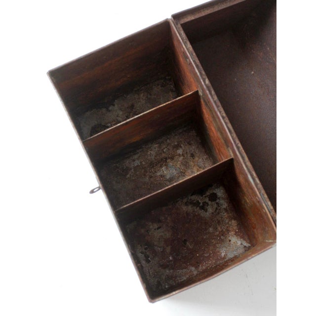 Mid-Century Green Galvanized Metal Toolbox For Sale - Image 11 of 16