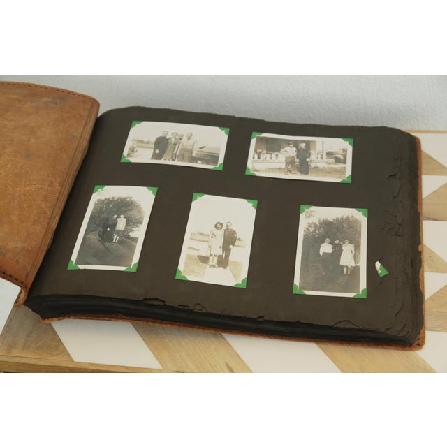 1940s Embossed Hand-Tooled Leather Photo Album or Scrapbook For Sale - Image 12 of 14