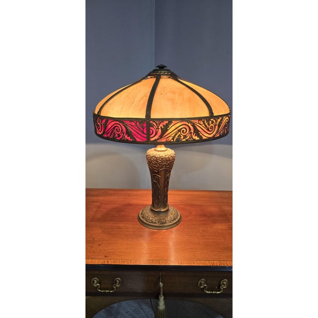 Gray Art Noveau Lamp by the Charles Parker Company, 1910 For Sale - Image 8 of 17