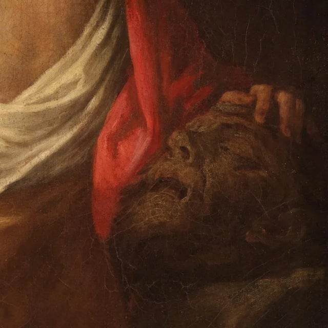 Italian Artist, David with the Head of Goliath, 1670, Oil on Canvas, Framed For Sale - Image 14 of 16