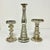 This set of three large Mercury Glass Candle Holders are attributed to West Elm. The set features three different shaped...