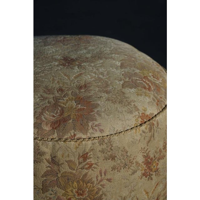Art Deco Danish Sculptural Round Stool in Fabric & Burl Wood, 1940s For Sale - Image 12 of 15