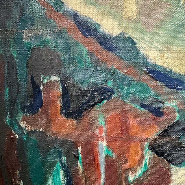 Jaap de Carpentier, Abstract Landscape in Green Tones, 1960s, Oil on Canvas For Sale - Image 4 of 11