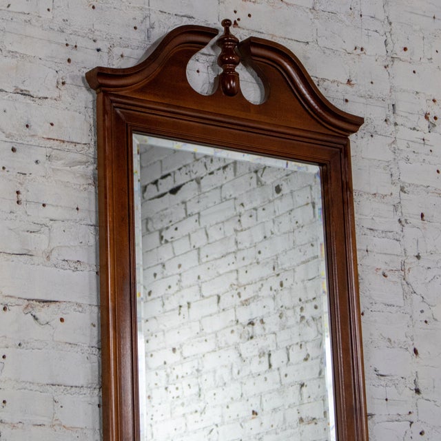 Mid to Late 20th Century Chippendale Style Wall Mirror Rectangular With Arched Carved Pediment Top For Sale - Image 10 of 18