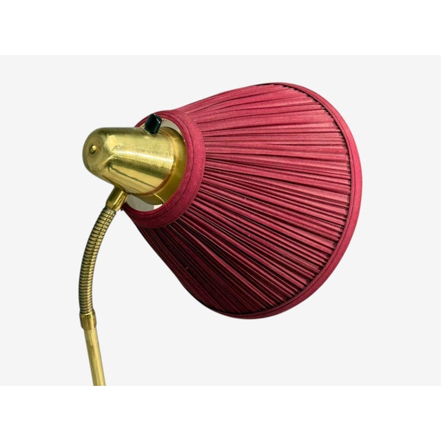 Wood Eae, Swedish Modern, Adjustable Floor Lamp, Teak, Brass, Sweden, 1950s For Sale - Image 7 of 12