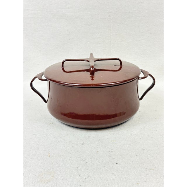 Fabulous vintage Dansk Kobenstyle Chocolate Brown Enamel Casserole Dish / Dutch Oven. A highly collectible mid-century...