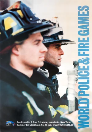 1999 Swedish Poster, World Police & Fire Games, Joe Esposito & Tom Frizalone, New York