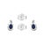 Metal Art Deco Style Solitaire Diamond Sapphire Stud Earrings Set for Women in 14k Gold For Sale - Image 7 of 12