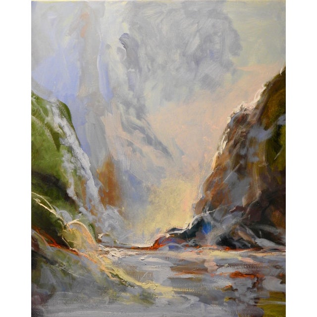 Contemporary Landscape Oil Painting, "Glissade" Cliff-Side For Sale - Image 10 of 11