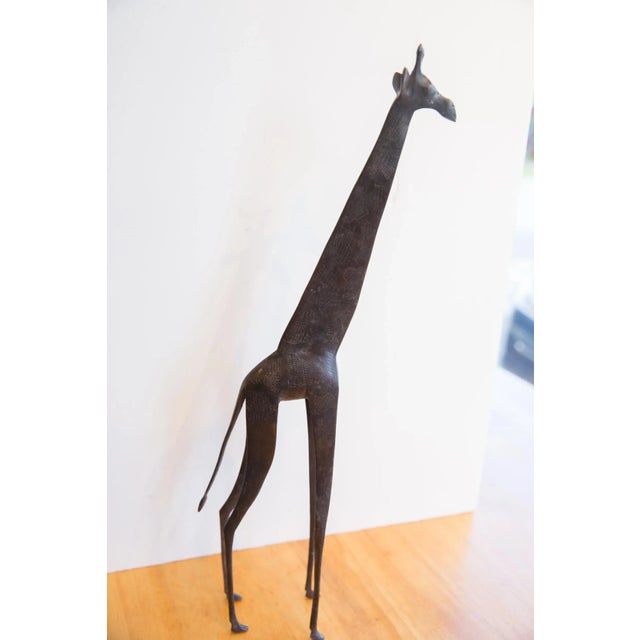 Vintage African Giraffe With Dark Patina For Sale - Image 4 of 9