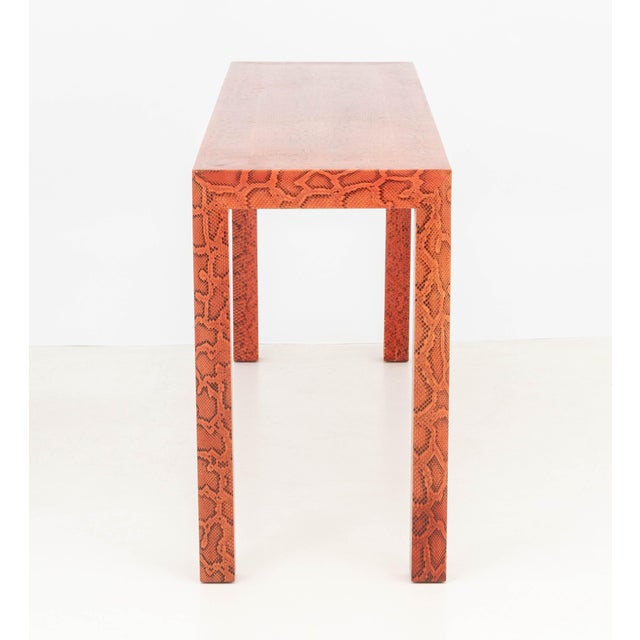 Karl Springer Red Python Parsons Table For Sale - Image 9 of 10