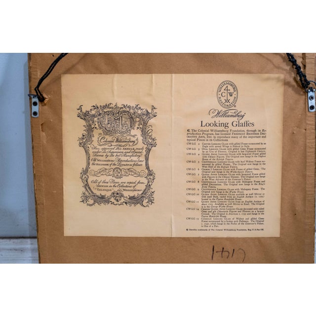 Friedman Brothers Colonial Williamsburg Gold Leaf Mirror For Sale - Image 9 of 11