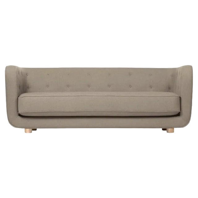 Beige and Natural Oak Raf Simons Vidar 3 Vilhelm Sofa by Lassen For Sale