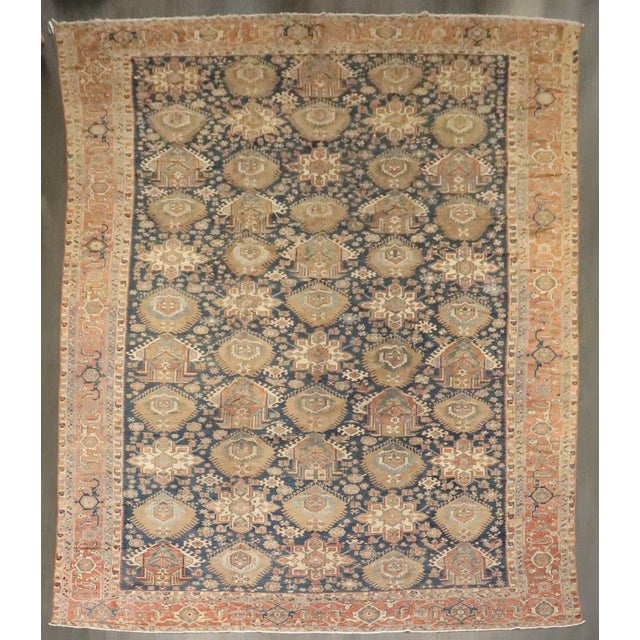 Zabihi Collection Geometric Oversize Persian Antique Heriz Rug - 12'2" x 18'2" For Sale In New York - Image 6 of 12