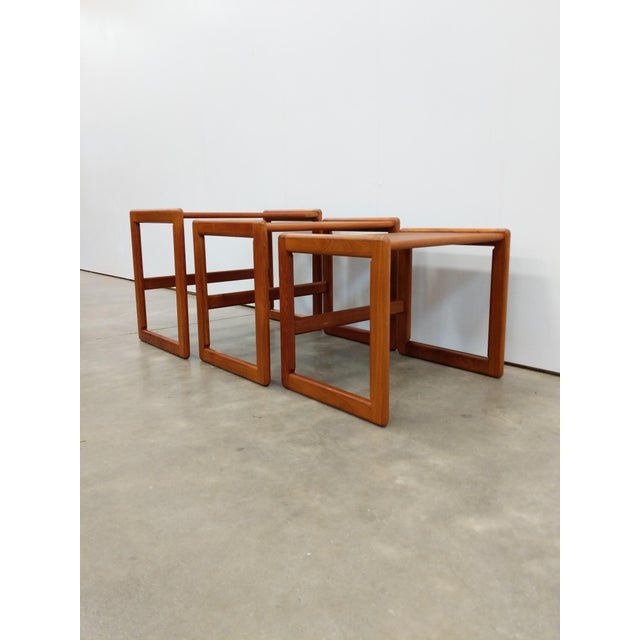 Mid-Century Modern Set of Vintage Mid Century Modern Teak Nesting Tables by O'Donnell For Sale - Image 3 of 9