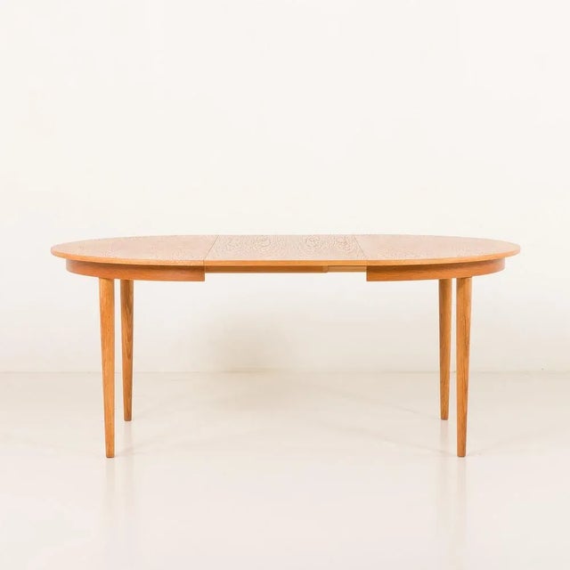 Mid-Century Danish Round Oak Table, 1960s For Sale - Image 4 of 12