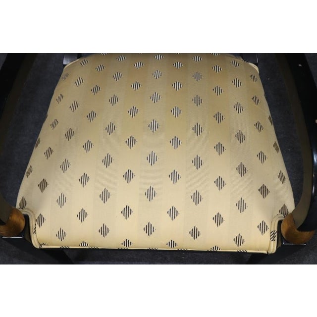 Wood Set 4 Regency Style Ebonized& Gold 1960's Armchairs For Sale - Image 7 of 13