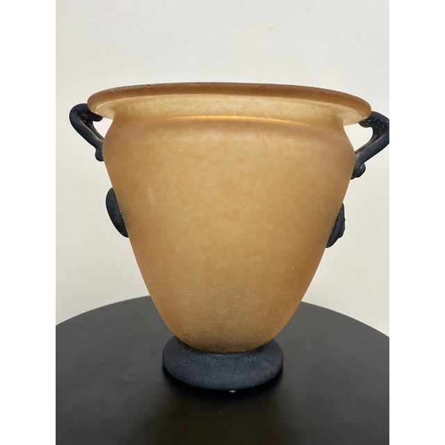 Italian Scavo Style Glass Amphora Vase With Lion Medallions For Sale - Image 9 of 18