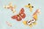 Japanese Butterflies, Vintage Art Print Reproduction, 60" X 40" For Sale