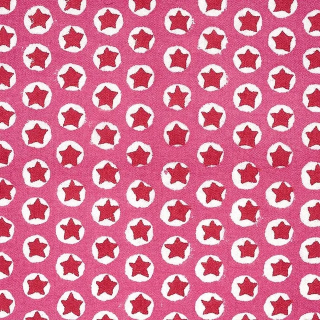 Contemporary Sample - Schumacher X Molly Mahon Tuk Tuk Fabric in Pink For Sale - Image 3 of 3