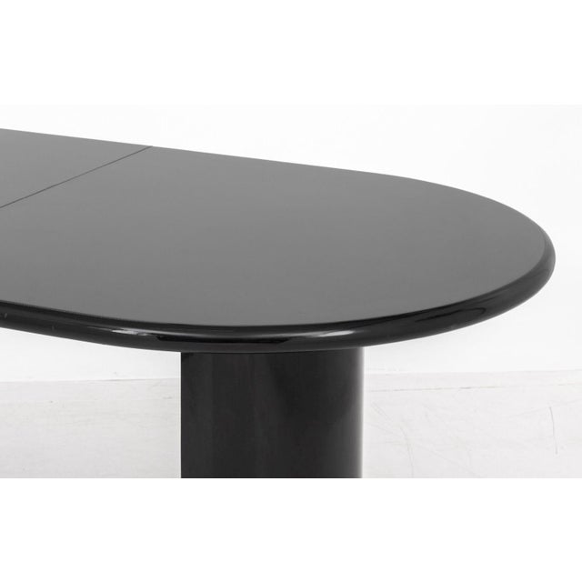 Wood Intrex Postmodern Black Lacquered Dining Table For Sale - Image 7 of 14