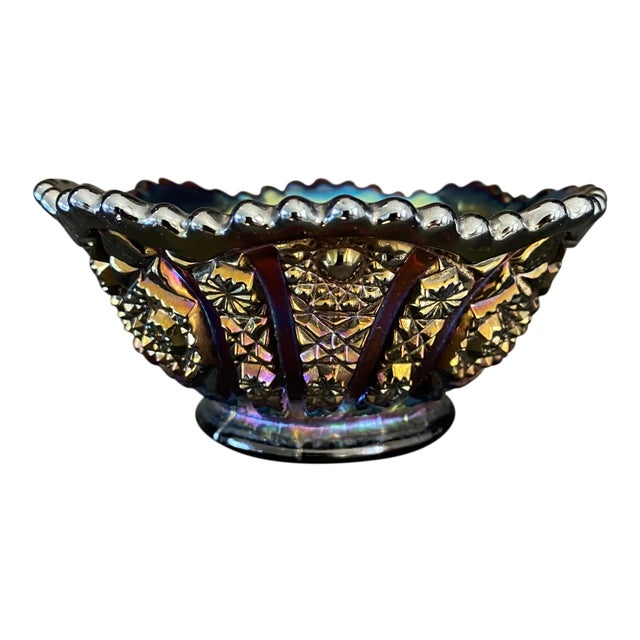 Vintage Carnival Glass Bowl For Sale