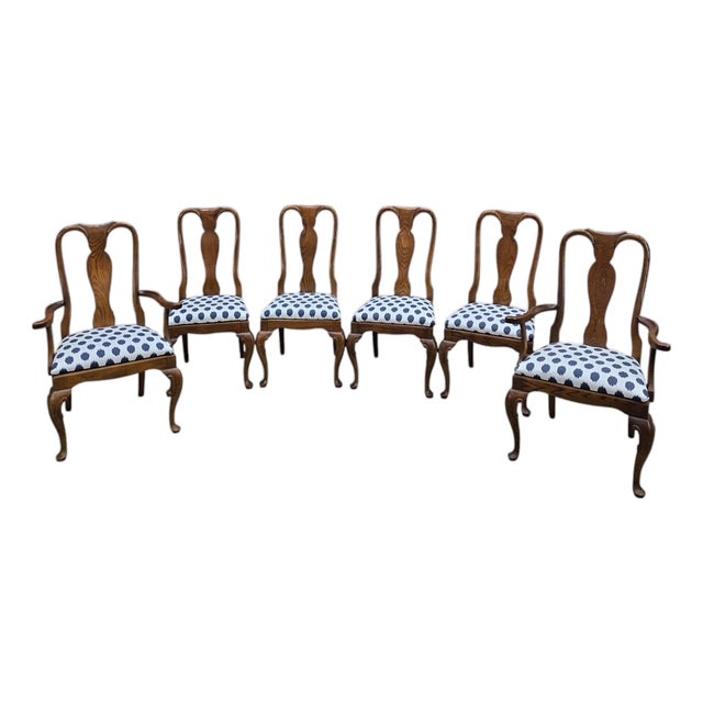 Vintage Queen Anne Style Dining Chairs by Century Chair Co. – Set of 6 For Sale