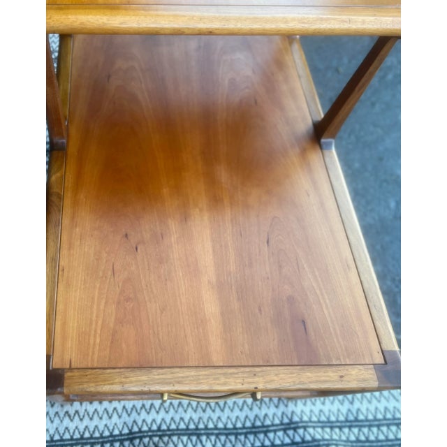 Henredon Henredon Mid-Century Modern Two Tier Side Table With Drawer For Sale - Image 4 of 6