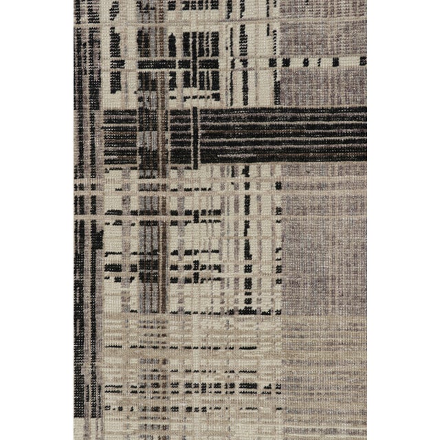 Modern Rug & Kilim’s Modern Distressed Abstract Rug in Beige, Gray and Black Tones For Sale - Image 3 of 8