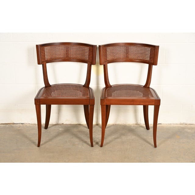 An outstanding pair of Klismos side chairs or dining chairs By Michael Taylor for Baker Furniture USA, 1950s Elegant solid...