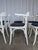 Wood Vintage White Bentwood Dining Chairs with Blue Fabric Seats, 1970s, Set of 6 For Sale - Image 7 of 18
