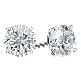 18k White Gold 2.04 Carat Stud Earrings, A Pair For Sale