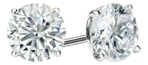 18k White Gold 2.04 Carat Stud Earrings, A Pair