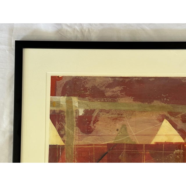 C1979 Original Steven Sorman (American 1948-Present) Mixed Media Framed Collage 'Untitled Red' For Sale - Image 9 of 18