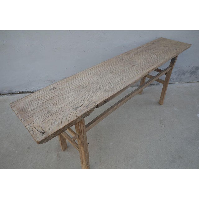 Farmhouse Vintage Rustic Elm Farmhouse Console Table For Sale - Image 3 of 4