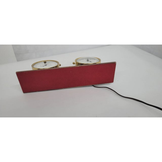 1950s Vintage 1950s Swift Anderson Humidity Temperature Barometer Brass Ships Wheel Desk Set For Sale - Image 5 of 7