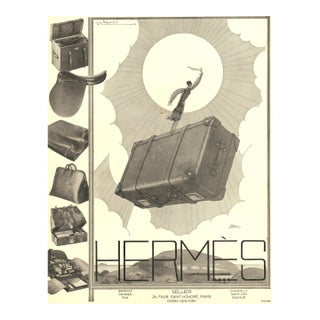1926 Rare- Original French Art Deco Hermès Advertisement Print-Luxury Products, Travel, by Lepape For Sale