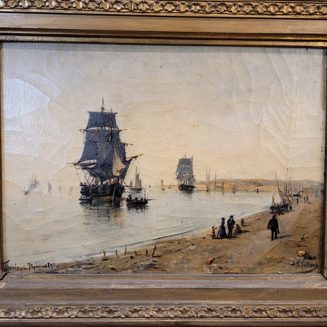 School of Konstantinos Volanakis, The Hybris Ship in Piraeus, 1891, Oil on Canvas For Sale - Image 13 of 18