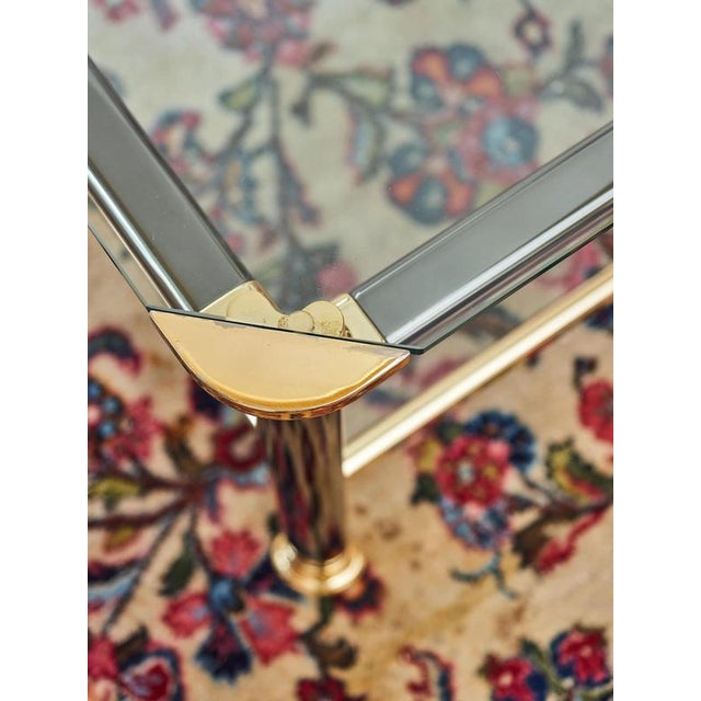 Silver Coffee Table in Clear Glass and Metal For Sale - Image 8 of 11