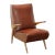 Vintage Armchair with Wood Spring Padding Leatherette, 1950s For Sale