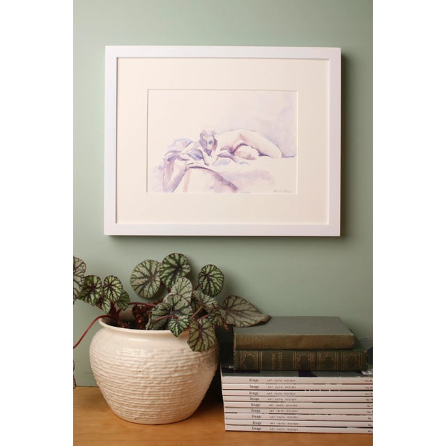 Michelle Arnold Paine Purple Female Nude Figure Painting Framed For Sale - Image 4 of 8