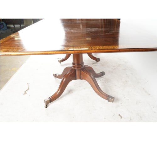 Hollywood Regency Burton Ching Ltd. Regency Style Mahogany Dining Table With Two Leaves For Sale - Image 4 of 6