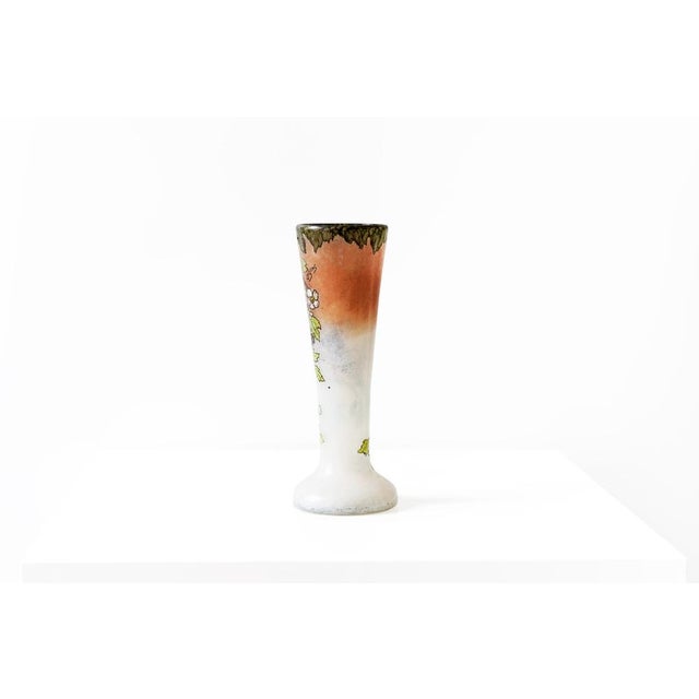 Art Nouveau Vase in White and Pink-Tinted Glass by François-Théodore Legras For Sale - Image 3 of 8