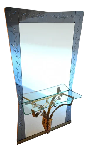 Mid-Century Italian Model 2637 Hallway Mirror by Pier Luigi Colli for Cristal Art, 1950s