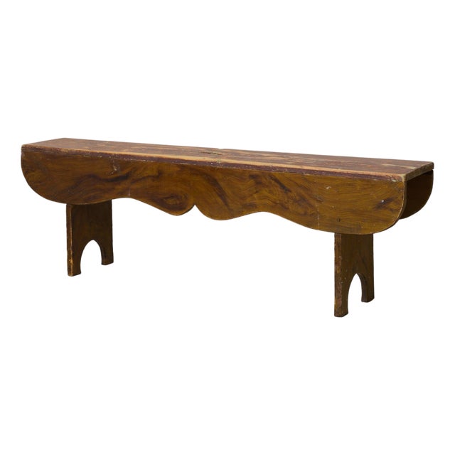 Antique Northern Swedish Country House Bench with Faux Paint For Sale