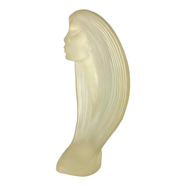 1985 Resin Bust of Woman in Wind Sculpture by Austin Prod Inc For Sale