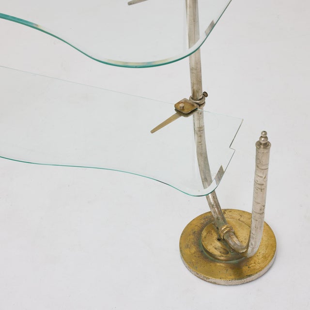 Gold Vintage Art Nouveau Metal and Glass Patisserie Display Shelf, 1930s For Sale - Image 8 of 18