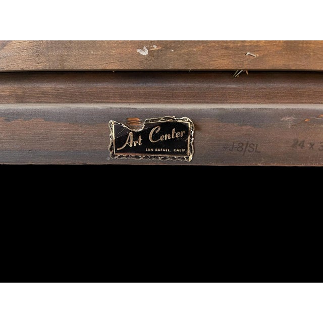 Blue Mid 20th Century Canyon Landscape Oil Painting, Framed For Sale - Image 8 of 10